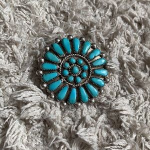 Zuni Needlepoint Turquoise Pendant